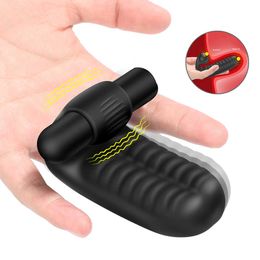 Finger Sleeve Vibrator G Spot Orgasm Massage Clit Stimulate Female Masturbator Lesbian Sex Toys For Women Adult Product 210622