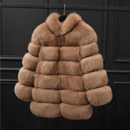 Women's Fur & Faux XS-4XL Plus Size Winter Fashion Coat Women Thicken Warm For Female Long Sleeve Stitching Outwear