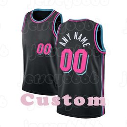 Mens Custom DIY Design personalized round neck team basketball jerseys Men sports uniforms stitching and printing any name and number black pink 2021