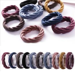 2021 10PCS Women Girls Basic Elastic Tie Gum Scrunchie Ponytail Holder Rubber Bands Fashion Hair Accessories