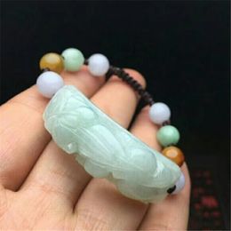 Natural Jade Emerald Three Colors Beads Pixiu Bracelet Adjustable Bangle Jewellery Fashion Accessories DIY Woman Luck Amulet