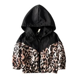 1-7Years Toddler Kid Baby Girl Boy Jacket Leopard Patchwork Hooded Coat Autumn Outwear 211204