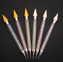 Other Arts and Crafts Double Head Nail Dotting Pen Multi Function Rhinestone Crayons Diy Wax Pencil With Storage Box Mulit Colour SN3334