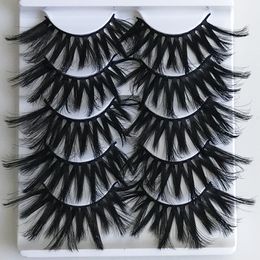 25CM Fluffy Mink Eyelashes 6D Eyelash 5 Pairs Eye Handmade Individual False lashes Soft Natural Long Thick Makeup Tools Hot