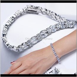 Charm Drop Delivery 2021 18 Cm 2 Lines Crystal Shiny Horse Eyes Shape Stones Jewelry Jewellery Female Luxury Statement Tennis Bracelets 3S2Lh