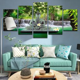 Frameless Painting Buddha Mercy Personality Art Poster Living Room Decoration Sofa Background Wall Decor 3D Stereo