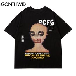 Hip Hop Streetwear T-Shirts Creative Print Tshirts Fashion Punk Rock Gothic Short Sleeve Tees Shirts Harajuku Mens Tops 210602