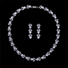 Earrings & Necklace Classic Full 5A Cubic Zirconia Bridal Y Wedding Earring Set Women Prom Party Jewelry Sets CN10293