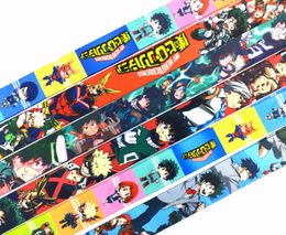 Cell Phone Straps & Charms 600pcs My Hero Academia Lanyard Id Badge Holder Key Neck Strap Cartoon Anime Japan New Design boy girl Gifts wholesale Factory price