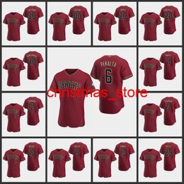 Jersey Men Women Youth #40 Madison Bumgarner 4 Ketel Marte 56 Kole Calhoun 6 David Peralta Custom Crimson Alternate