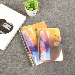 Colorful Notepads Cover A5 A6 Holographic Clear Diary Book Covers Notebook 6 Holes Binders Shell A02