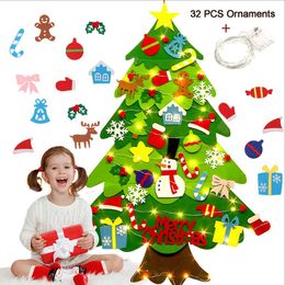 DIY Felt Christmas Tree for Kids Decoration for Home Navidad New Year Gifts Ornaments Xmas Trees