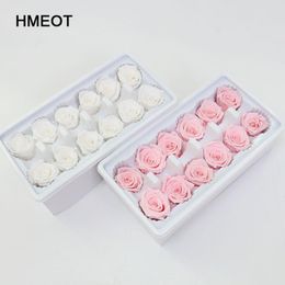 Decorative Flowers & Wreaths 12 Pcs/lot High-end Preserved Immortal Rose Flower 3-4CM Diameter Mothers Day Gift Eternal Life Material Box