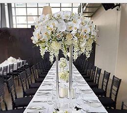 2021 New style tall Wedding acrylic crystal Table Centrepiece Wedding Columns Flower Stand for Table decoration floral arrangements