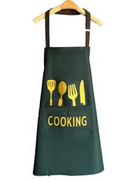 Aprons Apron Waterproof And Oil-proof Knife Fork Sleeveless Kitchen Gowns Women Cooking Work Clothes Overall Smock Pinafore