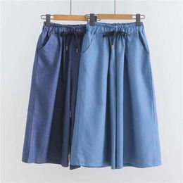 Korean Wide Leg Pants Women Summer Blue Pantacourt Femme Loose High Waist Jeans s 210925