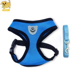 Dog Collars & Leashes Breathable Harness Leads Sets Cute Style Nylon Summer Vest For Small Medium Cats Puppy Chihuahua Pets Supplier Dropshi