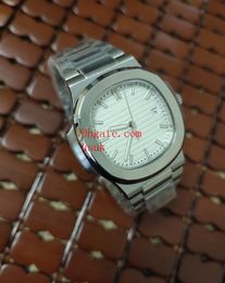 Classic Mens Watches 5711/1A 40mm White Dial Mechanical Sapphire Glass Calendar Silver Stainless Steel Bracelet Luxury Watch Luminous Waterproof Real Photo