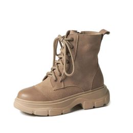 Women Fashion Ankle Boots Shoes Thick Bottom Platform Cool Outdoor Winter Short Boots Autumn Female Footwear Size 34-41