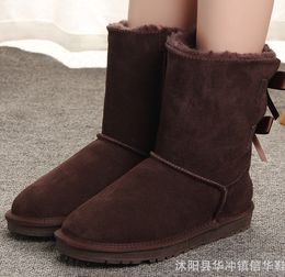 WGG Women boots Short Mini Australia Classic Knee Tall Winter Snow Boots Designer Bailey Bow Ankle Bowtie Black Grey chestnut black EUR 36-41