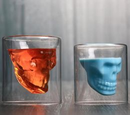 25-250ml Creative Wine Glasses Bar Party Drinkware Skull Transparent Shot Beer Glass Whiskey Crystal Skeleton Water Cup