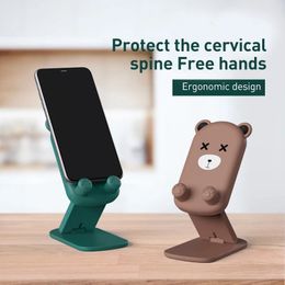 Cute Cartoon Desktop Phone Holder Adjustable Angle Lazy Desk Mobile CellPhone Stand For Smartphone Tablet