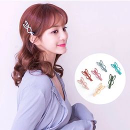 Candy Color Lovely Bunny Ear Hair Clips Ragazze Kawaii Rabbit Barrettes Clip laterale Donna Hairgrips Copricapo Accessori per capelli