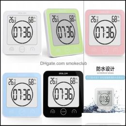 Other Bath & Toilet Supplies Home Garden Shower Wall Stand Clock Creative Digital Waterproof Humidity Temperature Timer Drop Delivery 2021 I