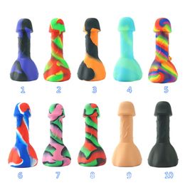 Colourful Hookahs Silicone bong tobacco Water Pipe Hookah shisha Bongs with glass bowl 10 styles can choose