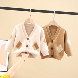 New Spring Autumn Knitted Cardigan Sweater Baby Children Clothing Boys Girls Sweaters Kids Wear Baby boy Clothes Winter 1-7Y Y1024