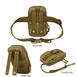 SINAIRSOFT Tactical Outdoor Sports MOLLE System Small Military Bag Accessory Bags Crossbody Small Waist Sport Durable Pouch Y0721