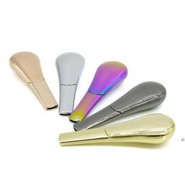 Wholesales Zinc alloy Rainbow color rainbow spoon pipe gift box packaging spoon Shape with Cover metal smoking Pipe DAP135