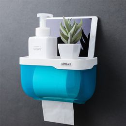 Waterproof Toilet Paper Holder Wall-mounted Dispenser Tissue Box Bathroom Accessories for Home 210423