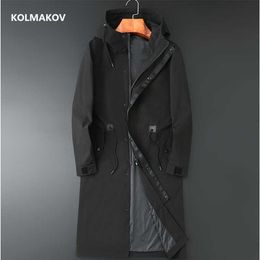 arrival long Style coat spring jackets men high quality trench coat men,autumn men's fashion casual windbreakers M-8XL 211011