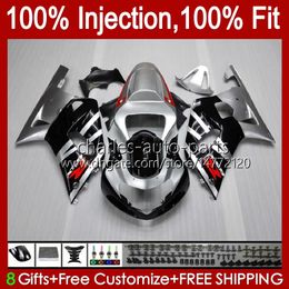 Injection Mould For SUZUKI GSXR750 K1 GSXR 600 750 CC 2001 2002 2003 Bodys 37No.4 GSXR600 GSXR-750 GSXR-600 01-03 600CC 750CC GSX-R750 01 02 03 OEM Fairing silvery black