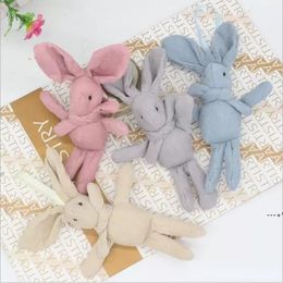 NEWEaster Rabbit Dolls Bunny Plush Toys Animal Stuffed Bag Pendants Long Legs KeyChain Present Party Decoration Valentine Day RRB12506