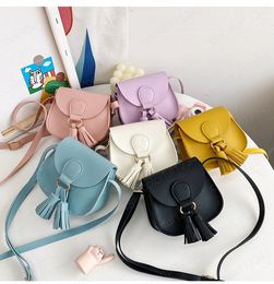 Cute Baby Children Tassel Shoulder Crossbody Bag Fashion Princess Accessories Coin Purse PU Leather Girls Kids Mini Handbags