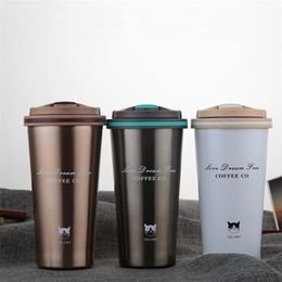 Stainless Steel Thermos Portable Travel Coffee Mug Tumbler Cups Vacuum Flask thermo Water Bottle Tea Thermocup 210423