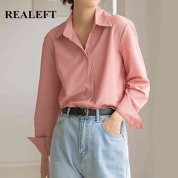 Elegant OL Style White Formal Women's Blouse Turn-down Long Sleeve Shirts Female Workwear Tops Spring Summer 210428