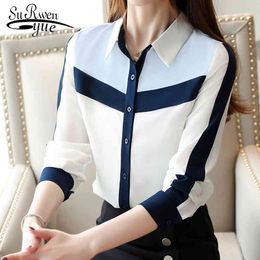 blusas mujer de moda long sleeve chiffon blouse button down shirt for women dames blouses lange mouwen shirts 7186 50 210427