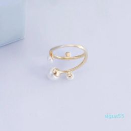 Cluster Rings SOELLE Fashion Real 925 Sterling Silver 4 Natural Pearls Line Finger Ring Micro Cubic Zirconia Stones Women Fine Brand Jewellery