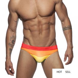 Swimwear Men Sexy Brief Rainbow Swim Trunks Gay Flag Bikini Swimsuits Beach Surf Shorts Underwear Bathing Suit Sports Panties