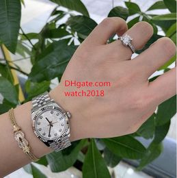 Luxury Women Watches 178274 31mm Pattern Dial Big Magnifier Automatic Sapphire Glass Silver Stainless Steel Bracelet Classic Watch Original Box