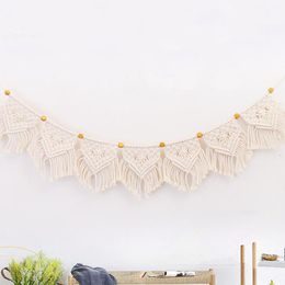 Tapestries Party Wall Banners Decoration Ornaments Dorm Yellow Hanging Cotton Woven Handmade BeadesTassels Art Home Colorful Bohemian