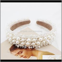 Other Hair Jewelry Jewelrystreet Beat Gorgeous Wild Exaggerated Korean Fashion Small Grain Size Pearl Flower Catwalk Headband 520 Drop Delive