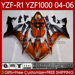 OEM Body Kit For YAMAHA YZF-R1 YZF1000 YZF R 1 1000CC 2004 2005 2006 Bodywork 89No.136 YZF R1 1000 CC YZFR1 Dark Orange 04 05 06 YZF-1000 2004-2006 Motorcycle Fairings