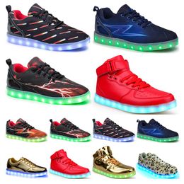 Casual luminous shoes mens womens big size 36-46 eur fashion Breathable comfortable black white green red pink bule orange two 81