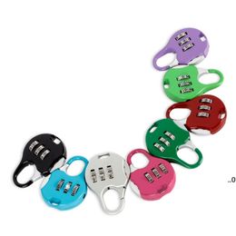 NewMini Padlock 3 Dial Digit Password Combination Locks Luggage Metal Code Lock Travel GYM Locker Patry Favour 8 Colours Wholesale EWD7369