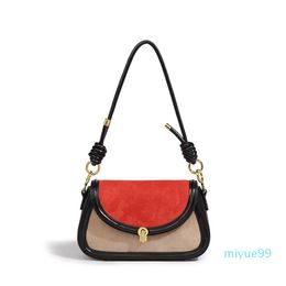 women shoulder bags 2021 autumn new Ladies baguette classic Panelled Patchwork goodad small square bag High-quality solid PU size:26*15*6cm