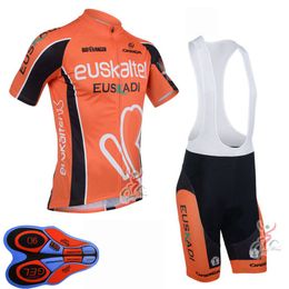 EUSKALTEL Team Ropa Ciclismo Breathable Mens cycling Short Sleeve Jersey (Bib) Shorts Set Summer Road Racing Clothing Outdoor Bicycle Uniform Sports Suit S21050623